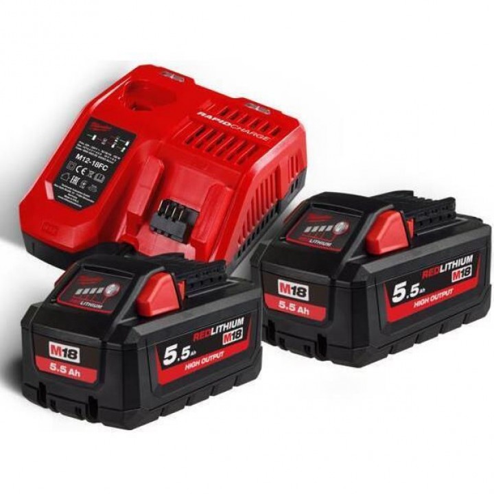 Зарядные устройства и аккумуляторы Milwaukee 4933464713 set acumulatori și încărcător 18V, HIGH-OUTPUT, M18HNRG-552