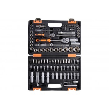 Set de chei tubulare cu clichet 73675 1/2'' - 1/4'' 94 buc. Vihr