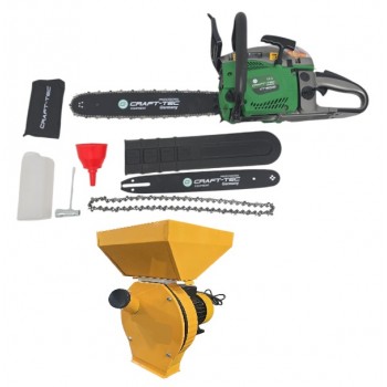 Ferăstrău cu lanţ pe benzină Craft-Tec CT-5000+Moara electrica