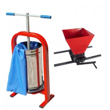 Виноградный пресс Dionis Inox 25L+Ручная дробилка для винограда HGP-50
