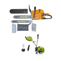 Set Motocoasa Eltos EL5500 si Ferăstrău cu lanţ pe benzină Champion Profi CH5800