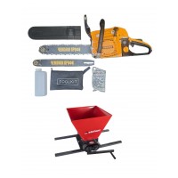 Ferăstrău cu lanţ pe benzină Champion Profi CH5800+Zdrobitor de struguri manual Elefant HGP-50