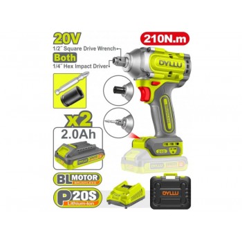 Гайковёрт аккумуляторный ударный DYLLU DTCD3B21 210N.m 20V/2*2A
