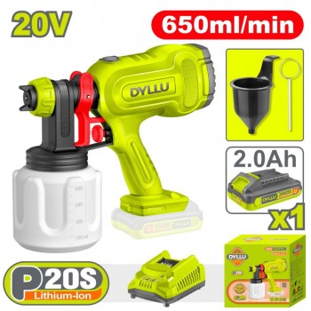 Краскопульт с аккумулятором 20.0В 2.0Ач 0.8л DYLLU DTSU30662