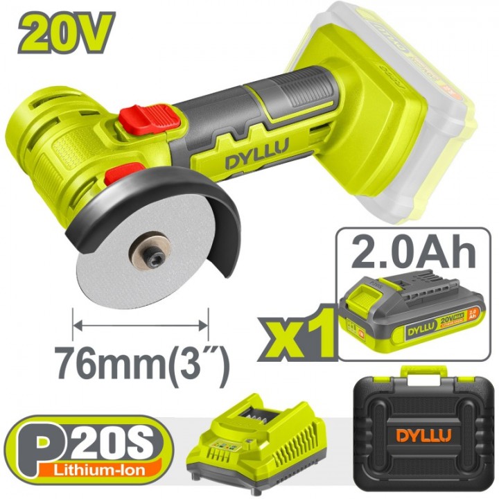 Polizor unghiular mini cu acumulator 76mm 20V/1*2.0Ah DYLLU DTLAP573