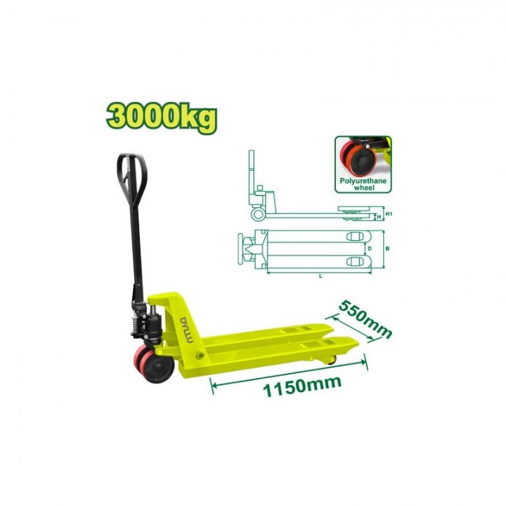 Transpalet manual hidraulic 3000kg 550x1150mm DYLLU DTNH1R30