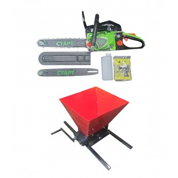 Motoferastrau pe benzina Start CT5800+Zdrobitor de struguri manual Elefant HGP-50