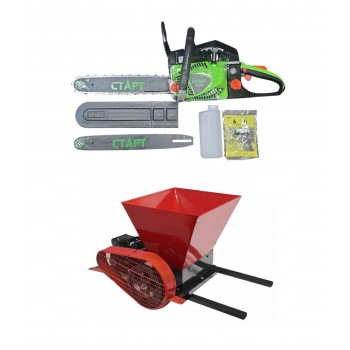 Motoferastrau pe benzina Start CT5800+Zdrobitoare electrica pentru struguri Elefant HGP-60