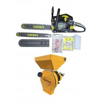 Бензопила Силач P5800+Кормоизмельчитель Rotor MPC3900