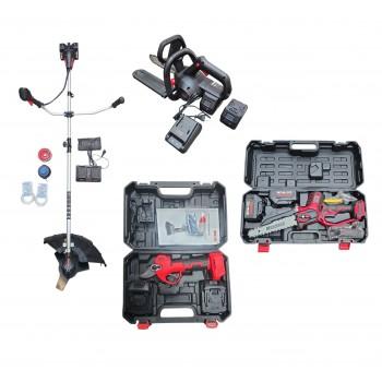 Цепная пила Mustang 20BCS12+20BCS08+Секатор 20BES01+Триммер Mustang 40BBC02