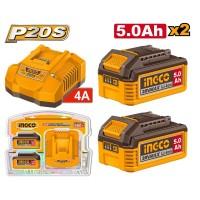 Комплект Зарядное устройство + Аккумулятор Ingco FBCPK2513