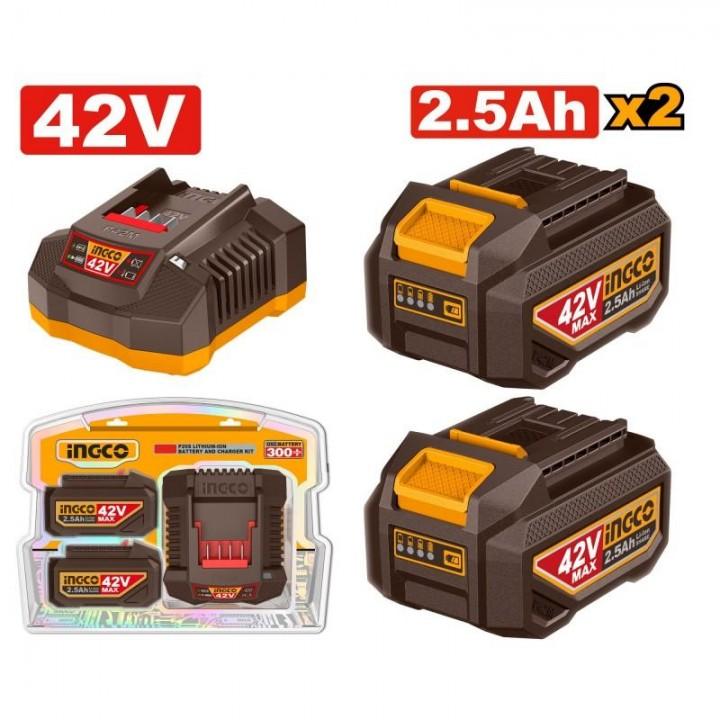 Комплект Зарядное устройство + Аккумулятор Ingco FBCPM25221 Комплект Зарядное устройство + Аккумулятор Ingco FBCPM25221