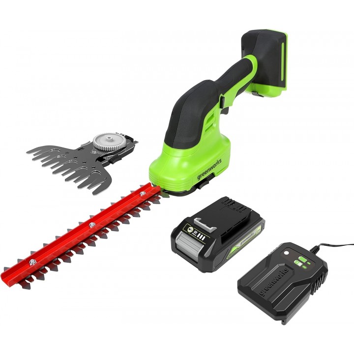 Mașina de tuns gard viu cu acumulator Greenworks G24SHTK2